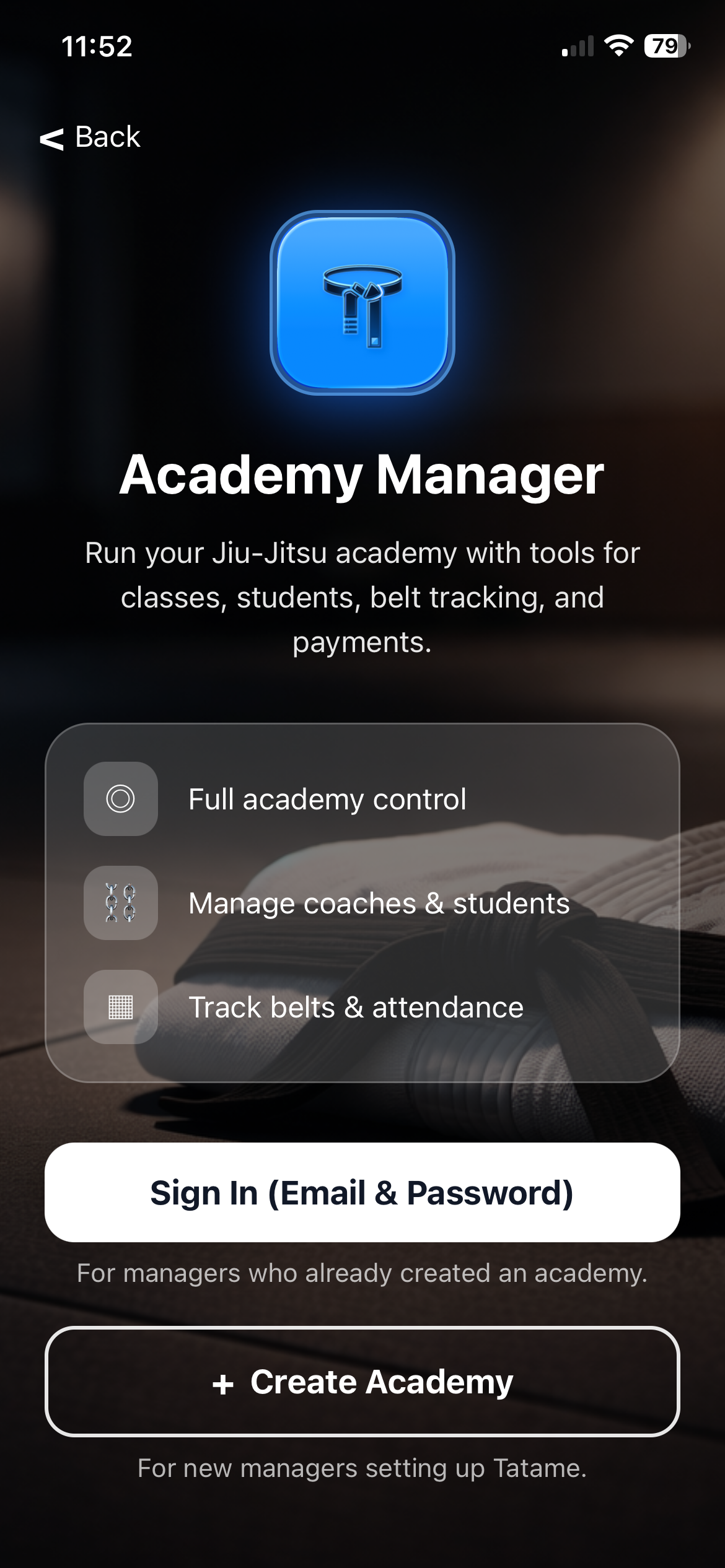 Tatame - Intelligent Jiu-Jitsu School Operating System